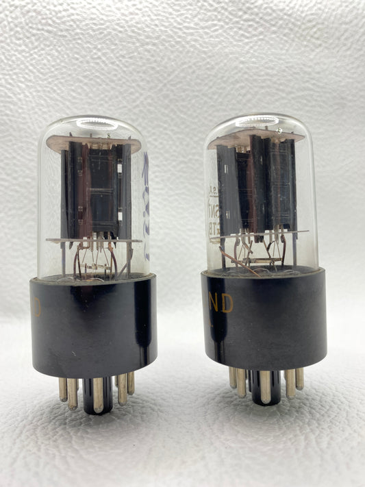 RCA / Hammond 6SN7GTB Vintage Black Plate Preamp Tubes Matched Pair Tested USA