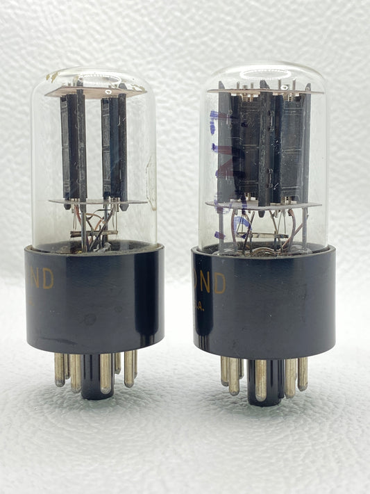 RCA / Hammond 6SN7GTB Vintage Black Plate Preamp Tubes Matched Pair Tested USA
