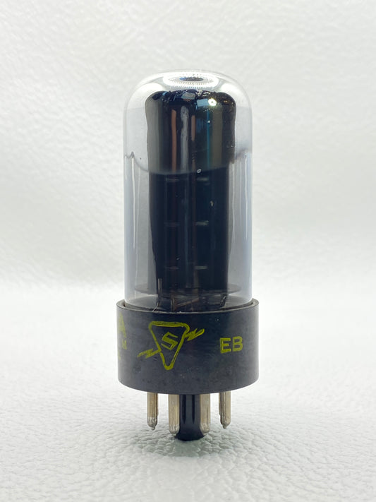 Sylvania 6V6GT Vintage Chrome Top Gray Glass Power Vacuum Tube Tested USA