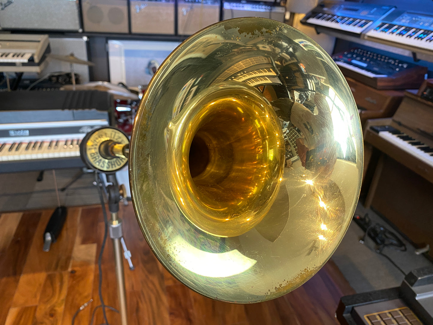 Wurlitzer 7100 Solid State Stereo Vintage 8x8” Amp & 7250 Brass Horn 1960s