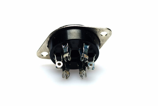 Amphenol 6-Pin Female Vintage Connector Plug w/ Attached Chassis Mounting Plate for Hammond Organ / Leslie Speaker Original