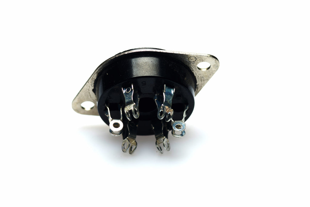 Amphenol 6-Pin Female Vintage Connector Plug w/ Attached Chassis Mounting Plate for Hammond Organ / Leslie Speaker Original