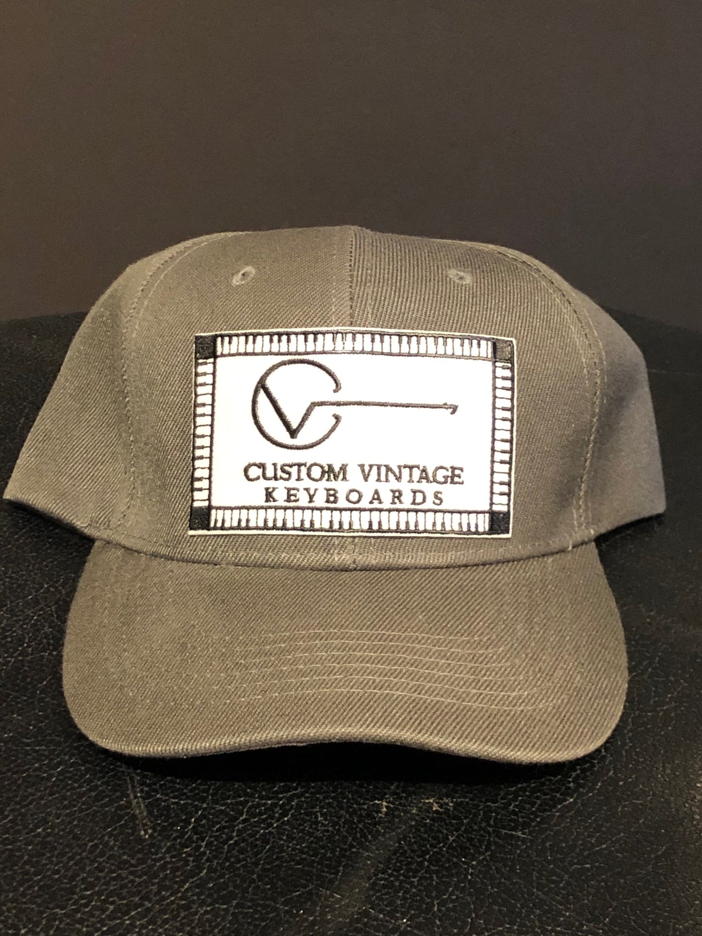 Custom Vintage Keyboards Adjustable Baseball Cap Hat - BLACK/ RED / GRAY