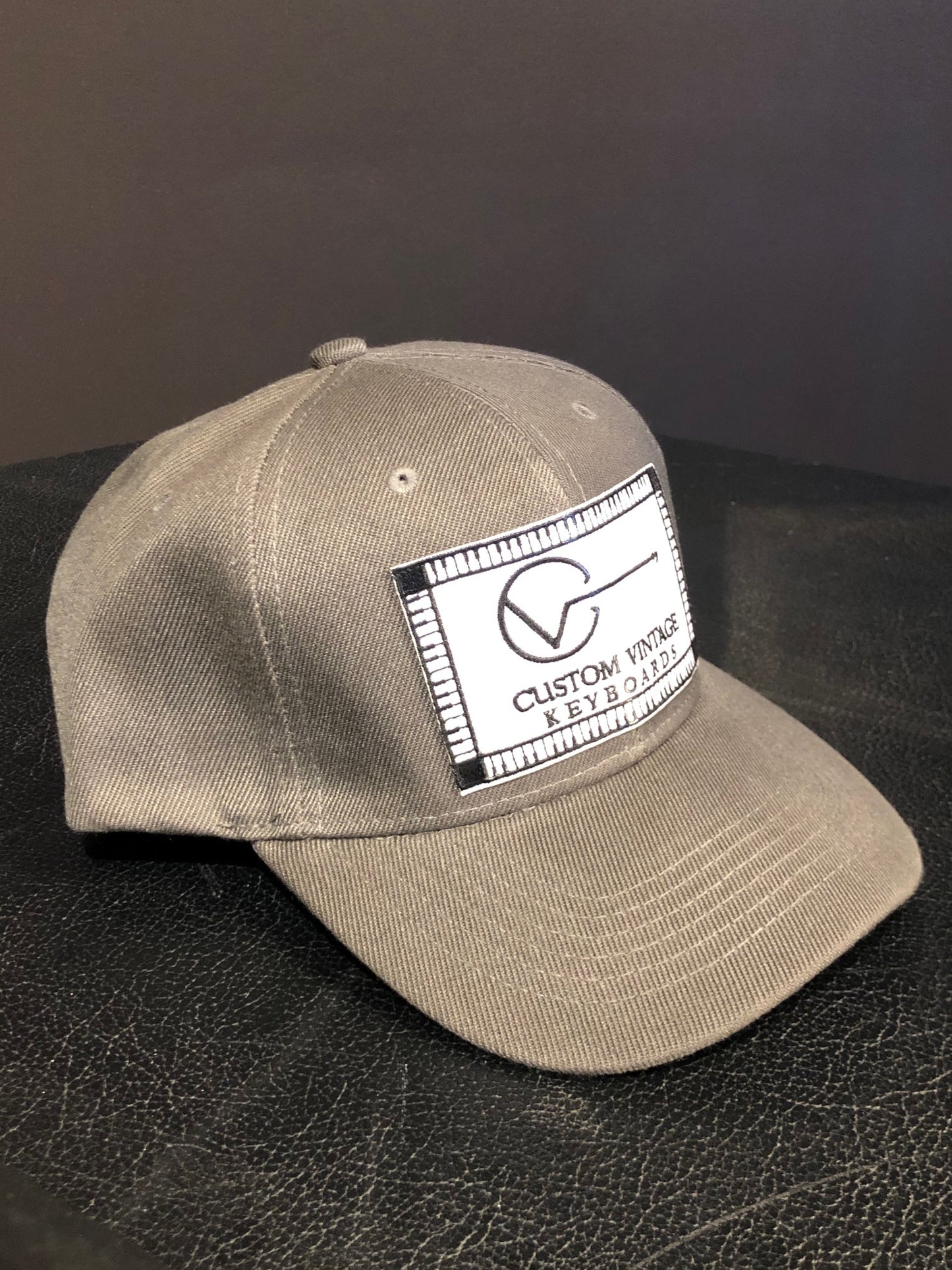 Custom Vintage Keyboards Adjustable Baseball Cap Hat - BLACK/ RED / GRAY