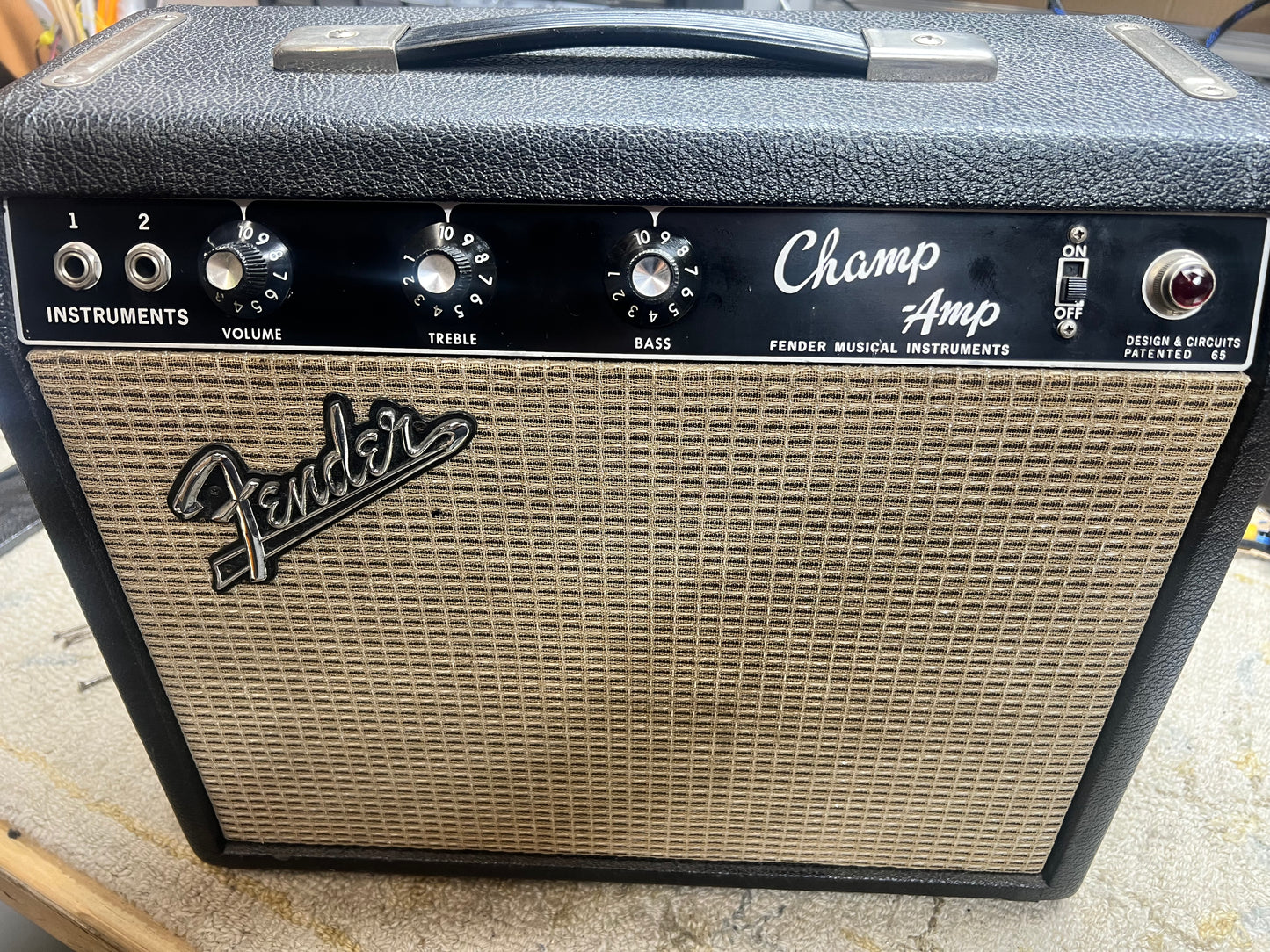 1965’ Fender ‘Blackface’ Champ Amp vintage original serviced
