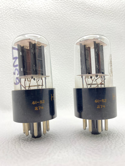 RCA / Hammond 6SN7GTB Vintage Black Plate Preamp Tubes Matched Pair Tested USA