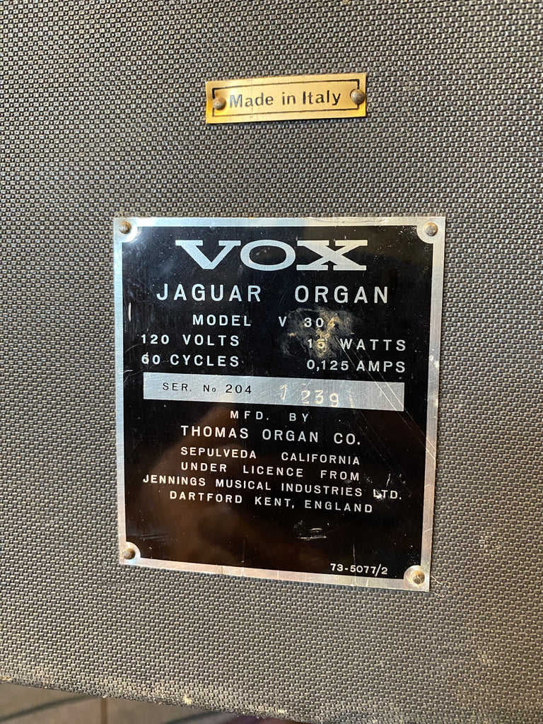 Vox Jaguar Vintage 49-Key Combo Organ 1960s