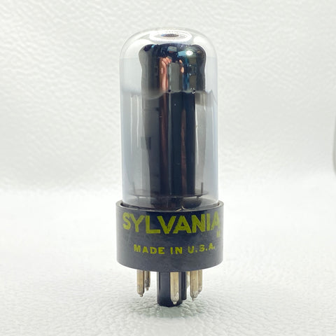 Sylvania 6V6GT Vintage Chrome Top Gray Glass Power Vacuum Tube Tested USA