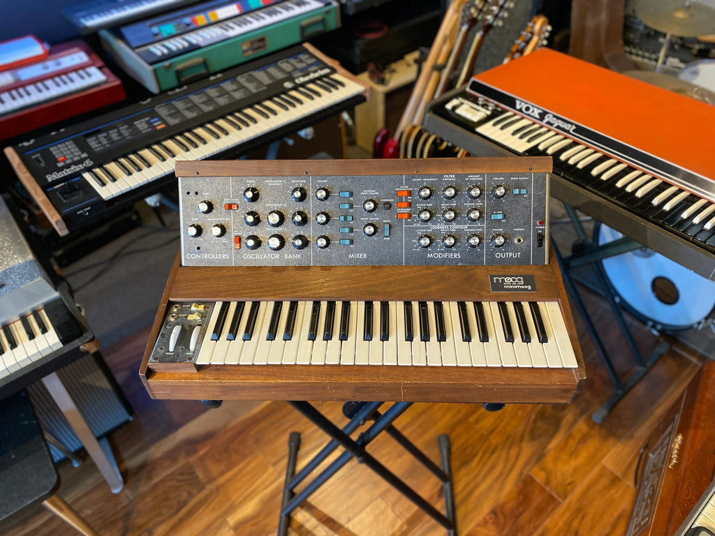 Moog Minimoog Model D 44-Key Monophonic Synthesizer Walnut 1973