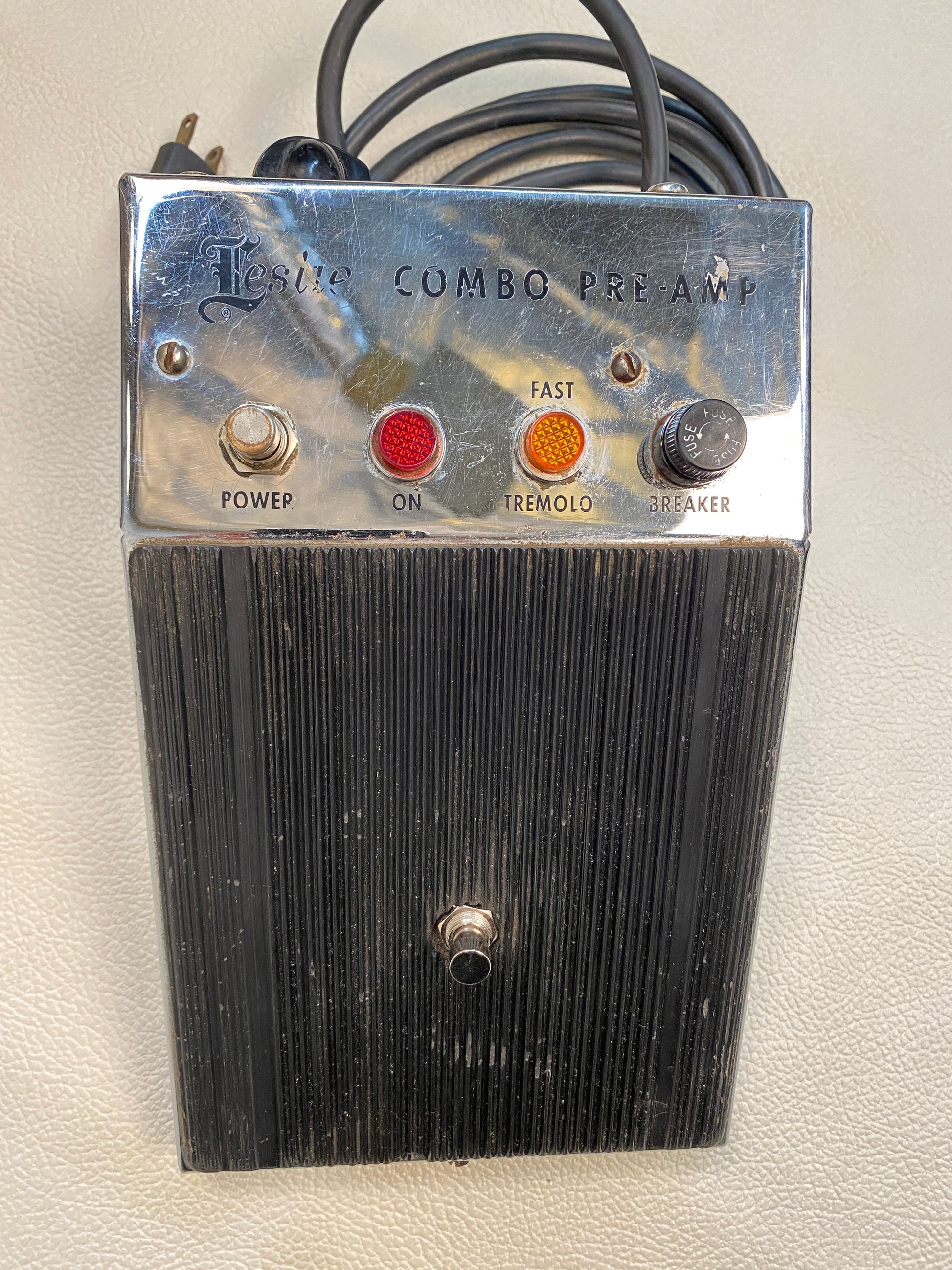 leslie cream pedal Leslie Combo Pre-Amp Vintage Footswitch Pedal Model 020875 for 145 / 1 – Custom Vintage Keyboards