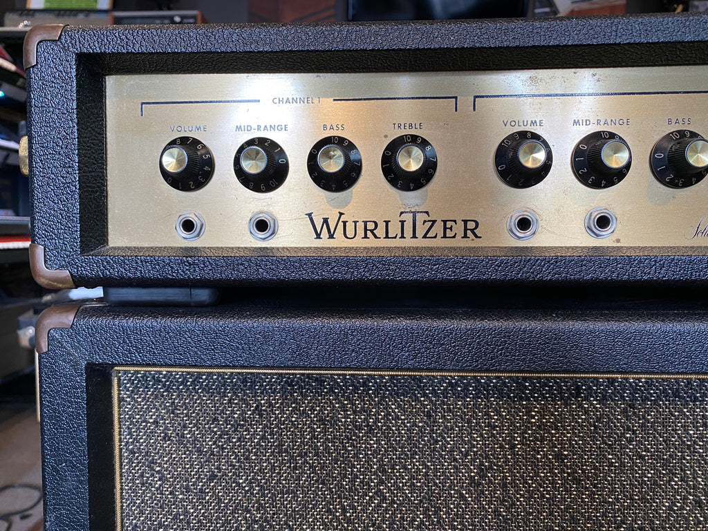 Wurlitzer 7100 Solid State Stereo Vintage 8x8” Amp & 7250 Brass Horn 1960s