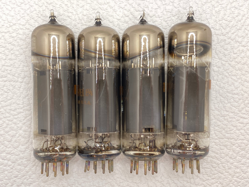 RCA EL84 / 6BQ5 Vintage Power Tubes Matched Quad USA c. 1960s