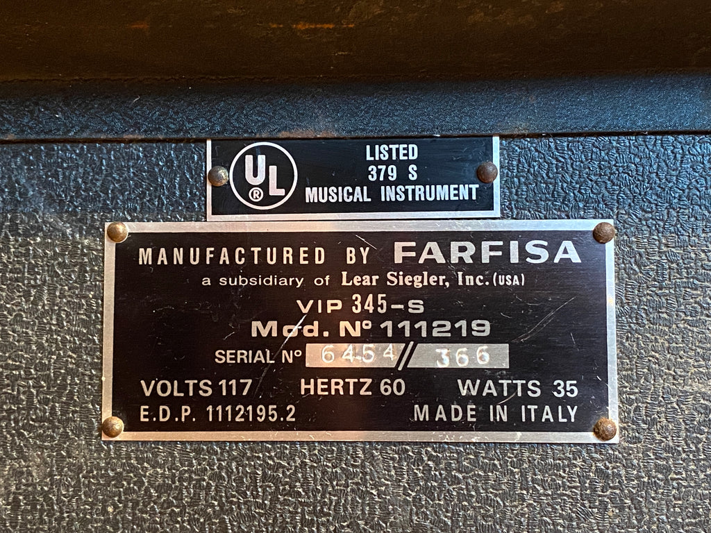 Farfisa VIP 370 Vintage Combo Organ Italy 1970s Pro Serviced