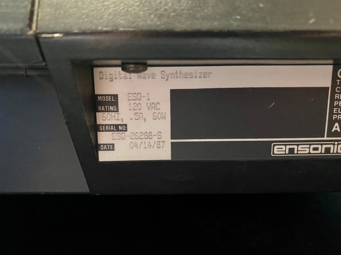 Ensoniq ESQ-1 Wave Synthesizer Vintage 61-Key Synthesizer Keyboard 1980s Pro Serviced