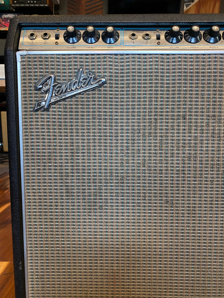 Fender Super Reverb "Drip Edge" 2-Channel 40-Watt 4x10" Guitar Combo Silver 1969